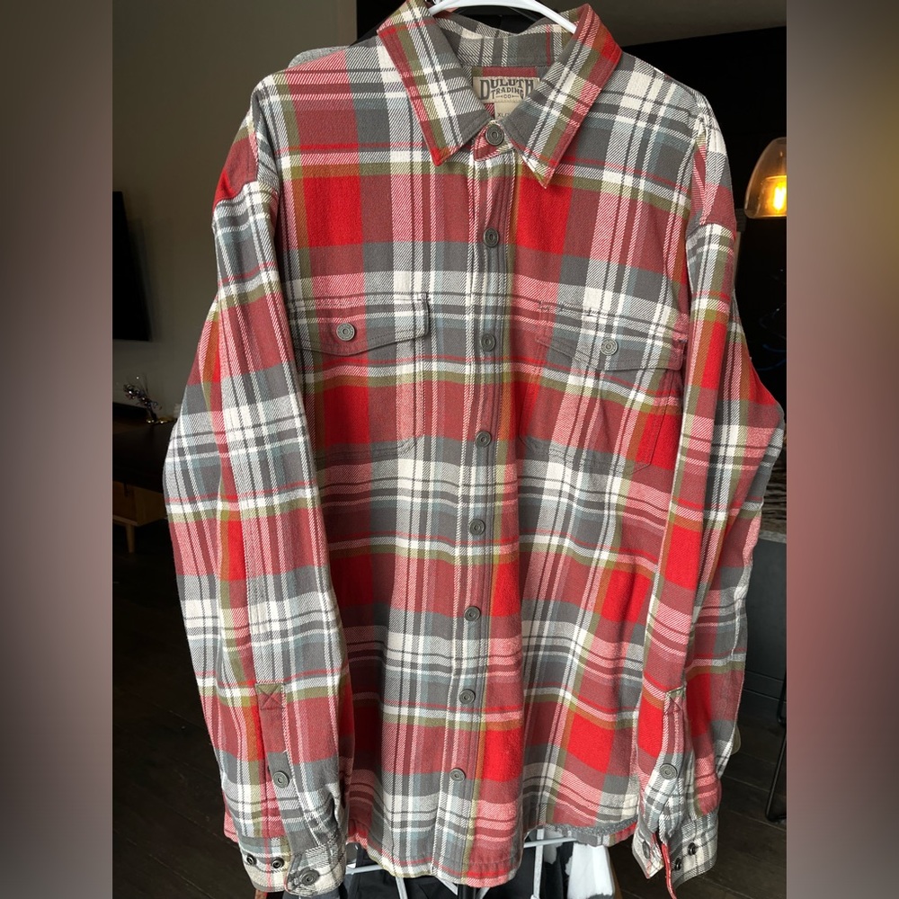 Duluth Trading Company, Men’s Fleece Lined Shirt Jacket, XL, With Snap Closure